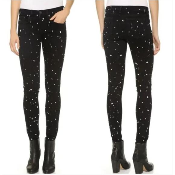 rag & bone | Jeans | Rag Bone White Paint Splatter Black Skinny Jeans ...